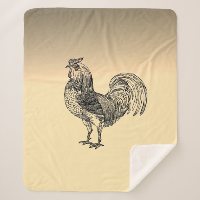 Couverture Sherpa Rooster rustique (Devant)
