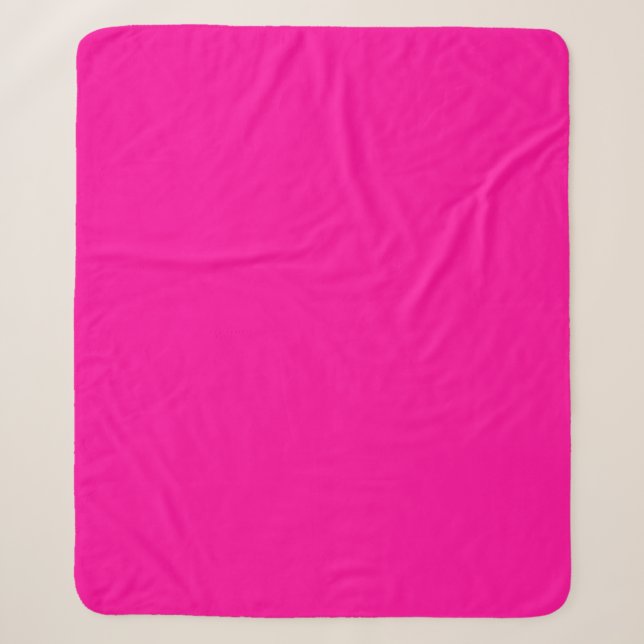 Couverture Sherpa Rose Chaud Uni (Devant)