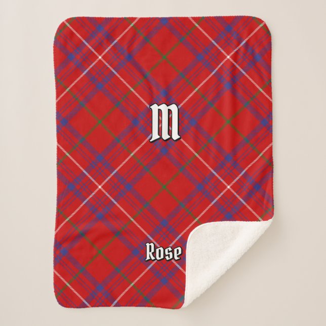 Couverture Sherpa Rose de clan Tartan (Devant)