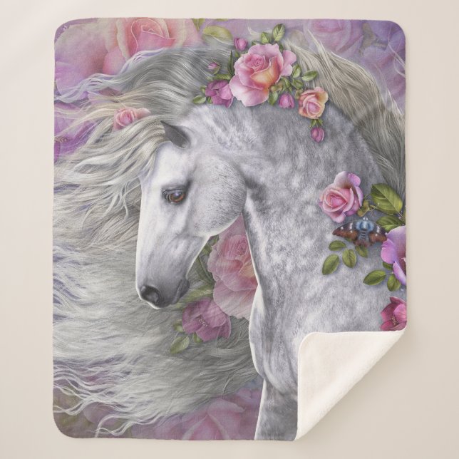 Couverture Sherpa Rose d'été Sherpa Blanket (Devant)