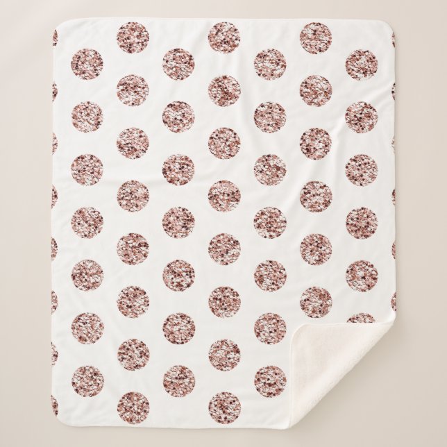 Couverture Sherpa Rose Gold Sequin Random Dot Motif Parties scintill (Devant)