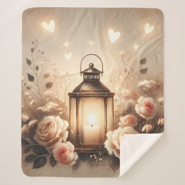 Couverture Sherpa Rose Lantern Glow Bouquet (Devant)