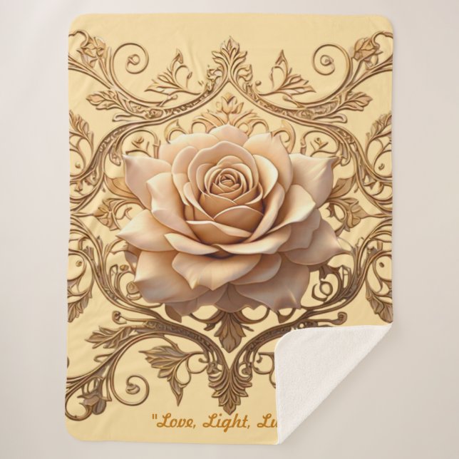 Couverture Sherpa "Rose Luxueux Étincelant" (Devant)