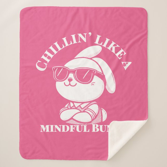 Couverture Sherpa Rose "Mince Lapin" Cosy (Devant)
