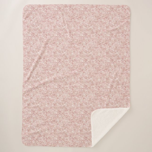 Couverture Sherpa Rose Poudré Pailleté Noël Glitzy (Devant)