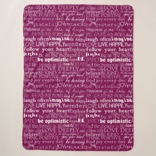 Couverture Sherpa Rose rose blanc mots inspirants Noël
