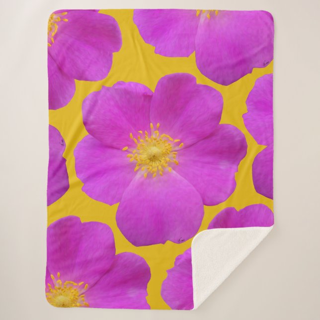 Couverture Sherpa Rose sauvage 2 (Devant)