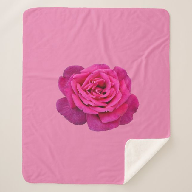 Couverture Sherpa Rose simple rose rose (Devant)