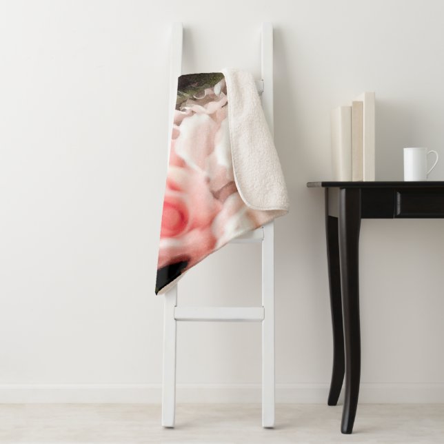 Couverture Sherpa Roses aquarelle 25 (En situation)