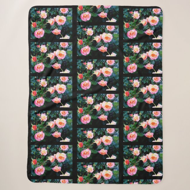 COUVERTURE SHERPA ROSES ROSES (Devant)