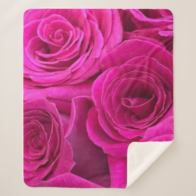Couverture Sherpa Roses roses roses (moyennes) (Devant)