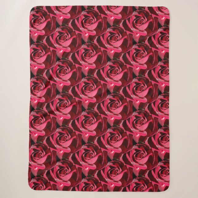 COUVERTURE SHERPA ROSES ROUGES PARFAITEMENT     (Devant)