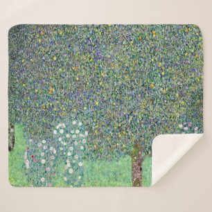 Couverture Sherpa Rosiers Sous Les Arbres, Gustav Klimt