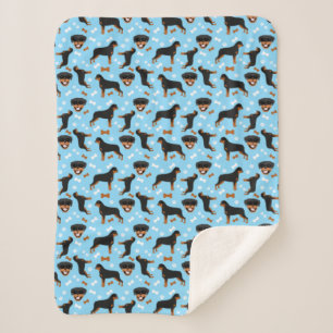 Couverture Sherpa Rottweiler Rottie Chien Motif bleu