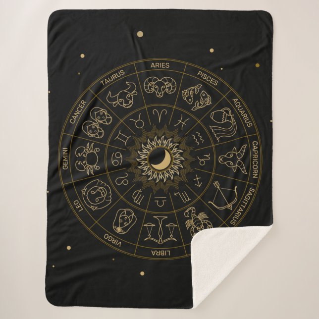 Couverture Sherpa Roue du symbole Zodiac (Devant)