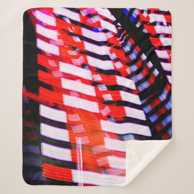Couverture Sherpa Rouge blanc et bleu (Devant)