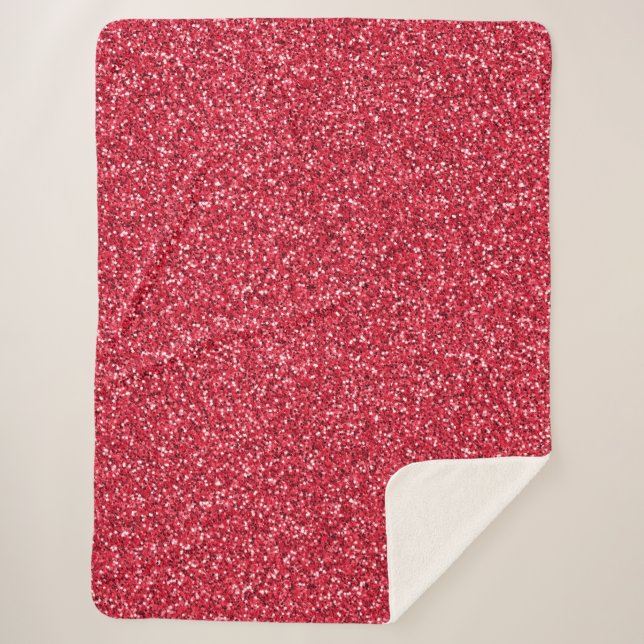 Couverture Sherpa Rouge Brique Paillettes (Devant)