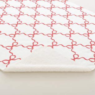 Couverture Sherpa Rouge Coquette Treillis Noël