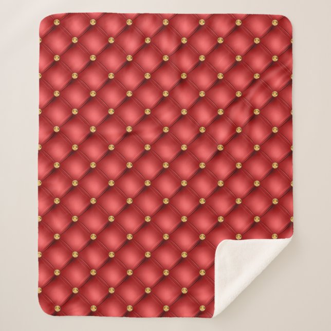 Couverture Sherpa Rouge Diamant Tufé Sherpa Blanket (Devant)