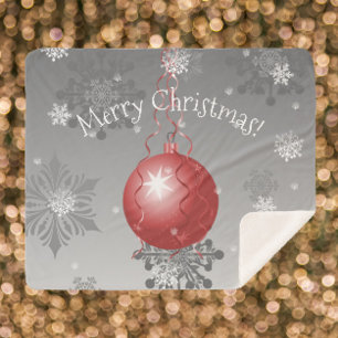 Couverture Sherpa Rouge Fancy Noël Ornement Sherpa Blanket