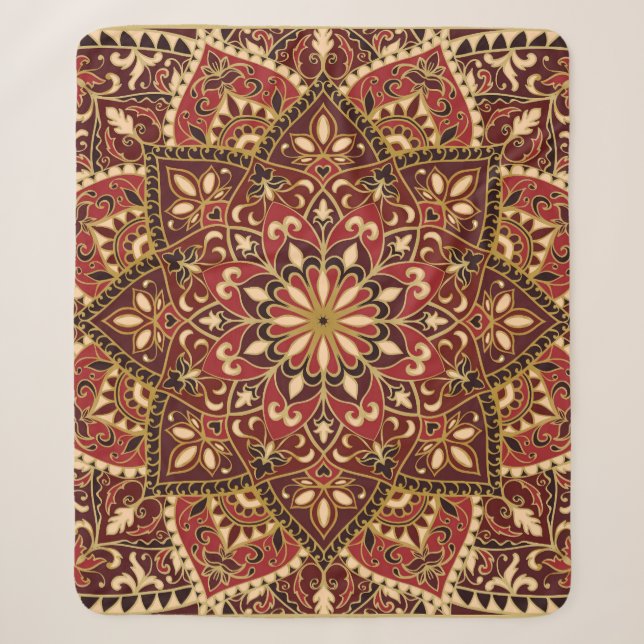 Couverture Sherpa Rouge oriental : Tapis Vintage (Devant)
