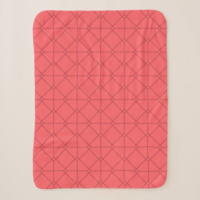 Couverture Sherpa Rouge pastel, cool, tendance, illustration décorat (Devant)