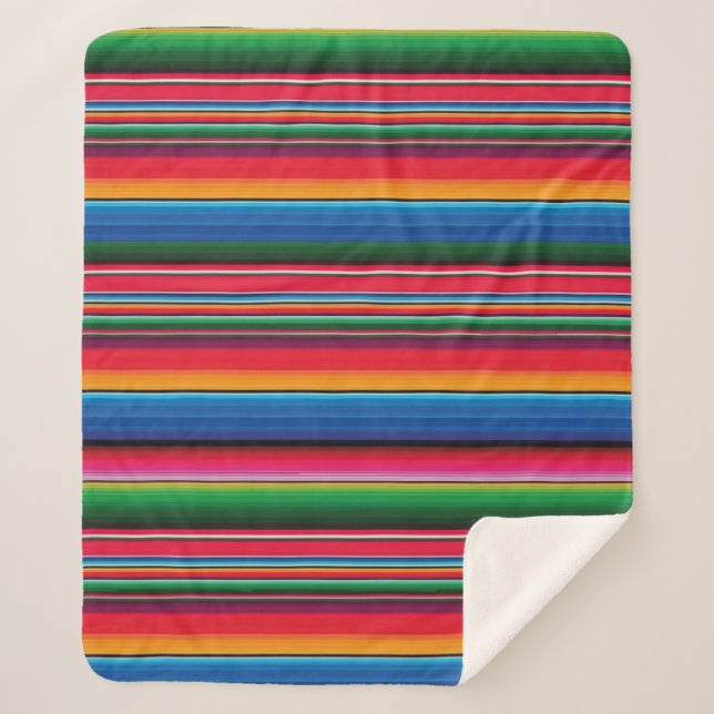 Couverture Sherpa Rouge Serape Saltillo traditionnelle mexicaine cou (Devant)