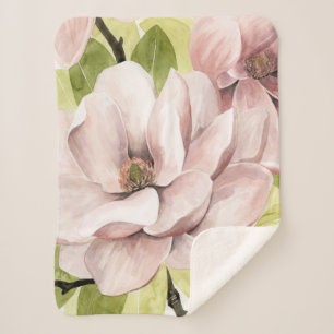 Couverture Sherpa Rougissent les fleurs de magnolia