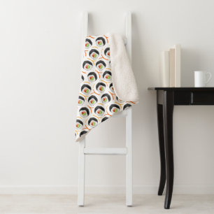 Couverture Sherpa rouleaux de sushi kawaii, motif sushi