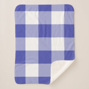 Couverture Sherpa Royal Blue En vichy Motif
