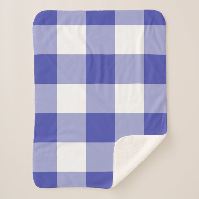 Couverture Sherpa Royal Blue En vichy Motif (Devant)