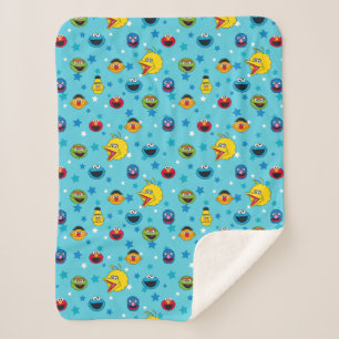 Couverture Sherpa Rue Sésame   Best Friends Star Motif