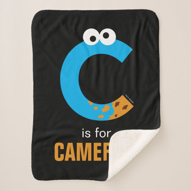 Couverture Sherpa Rue Sésame | C est pour Cookie Monster (Devant)