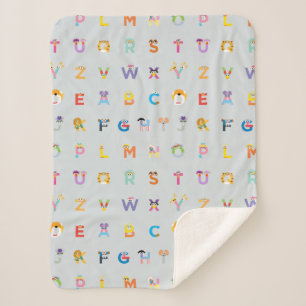 Couverture Sherpa Rue Sésame Lettres de l'alphabet