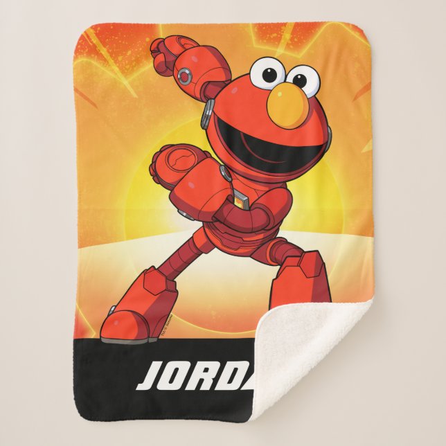Couverture Sherpa Rue Sésame | Mécaniciens Elmo | Ajouter un nom (Devant)