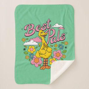 Couverture Sherpa Rue Sésame Meilleurs potes d'oiseaux jaunes