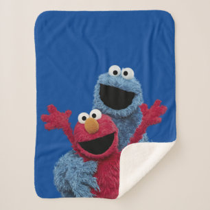 Couverture Sherpa Rue Sésame Monstre Elmo & Cookie