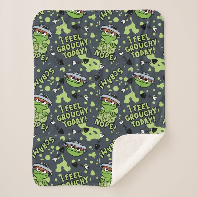 Couverture Sherpa Rue Sésame | Oscar the Grouch Phrase Motif (Devant)