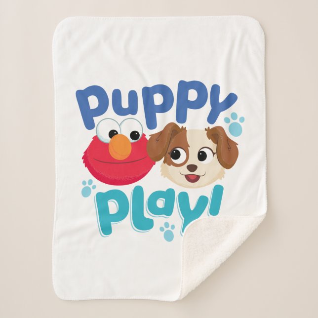 Couverture Sherpa Rue Sésame | Puppy Play Elmo & Tango (Devant)