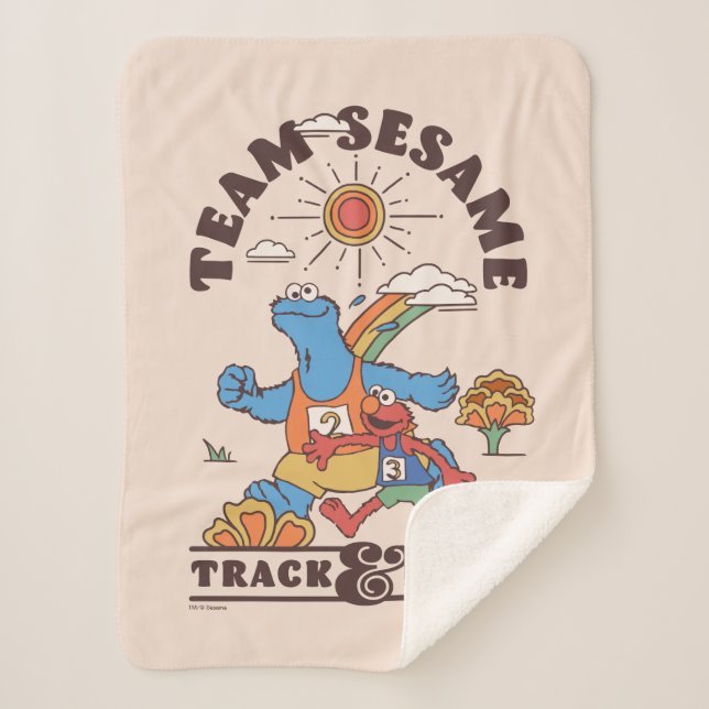 Couverture Sherpa Rue Sésame | Team Sesame Track & Field (Devant)
