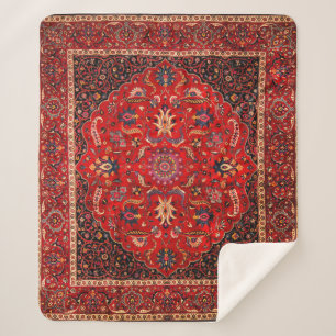Couverture Sherpa Rug perse rouge de Mashhad