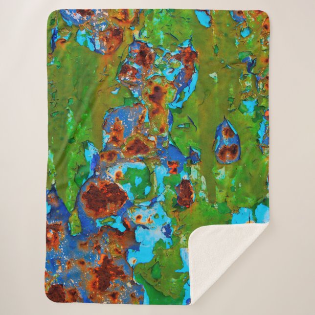 Couverture Sherpa Rust Métal Peeling Grunge Funny Deck Photo (Devant)