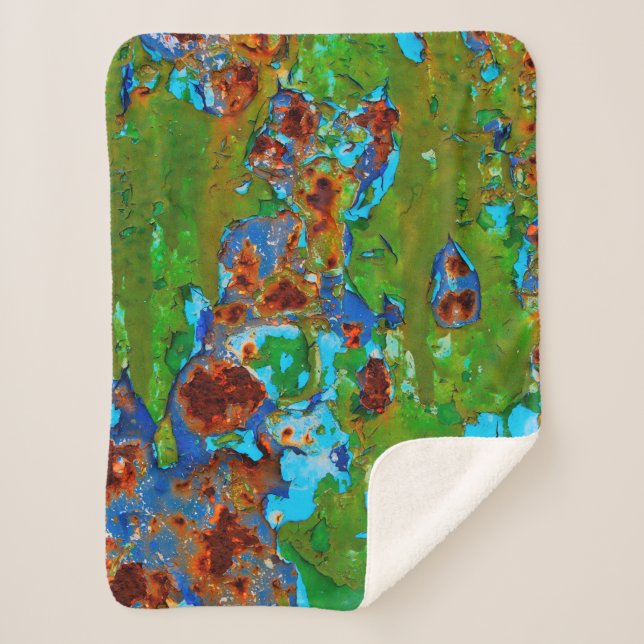 Couverture Sherpa Rust Métal Peeling Grunge Funny Deck Photo (Devant)