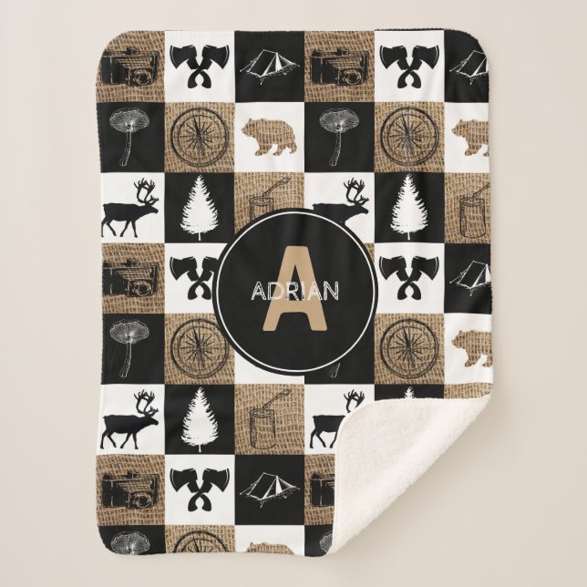 Couverture Sherpa Rustic Camping Extérieur Aventure (Devant)