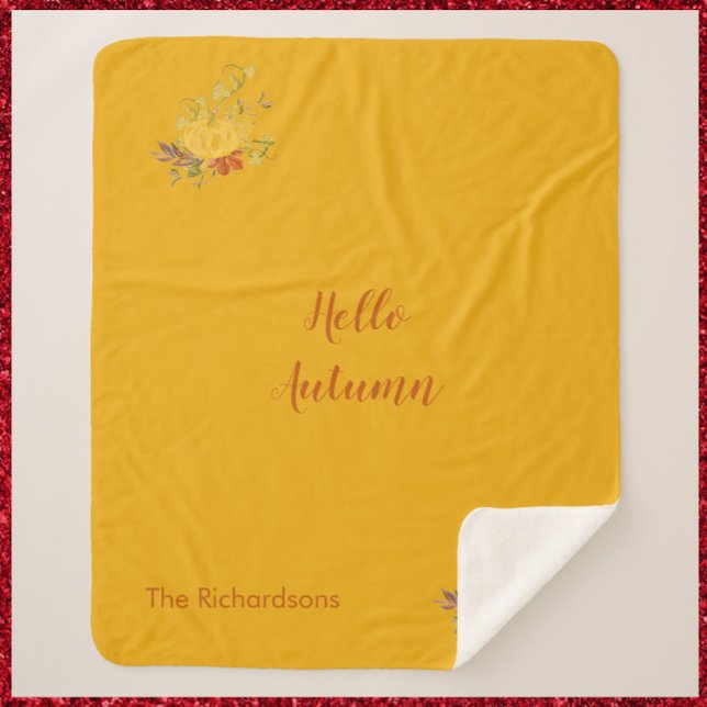 Couverture Sherpa Rustique Automne Couleur Citrouille (Créateur téléchargé)