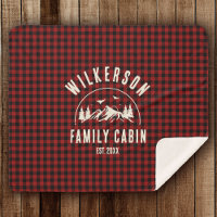 Rustique Nom de famille Cabine Cottage Retro Rouge