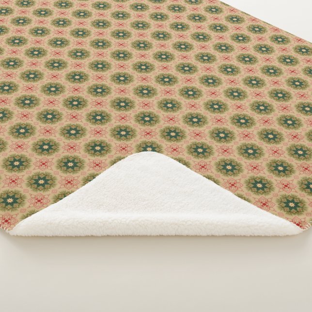 Couverture Sherpa Rustique Vacances Vert Rouge  (3/4)
