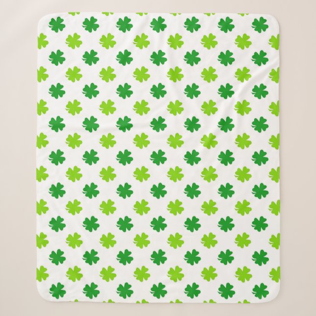 Couverture Sherpa Saint Patrick's Day Clover Feuille Motif-54601 (Devant)