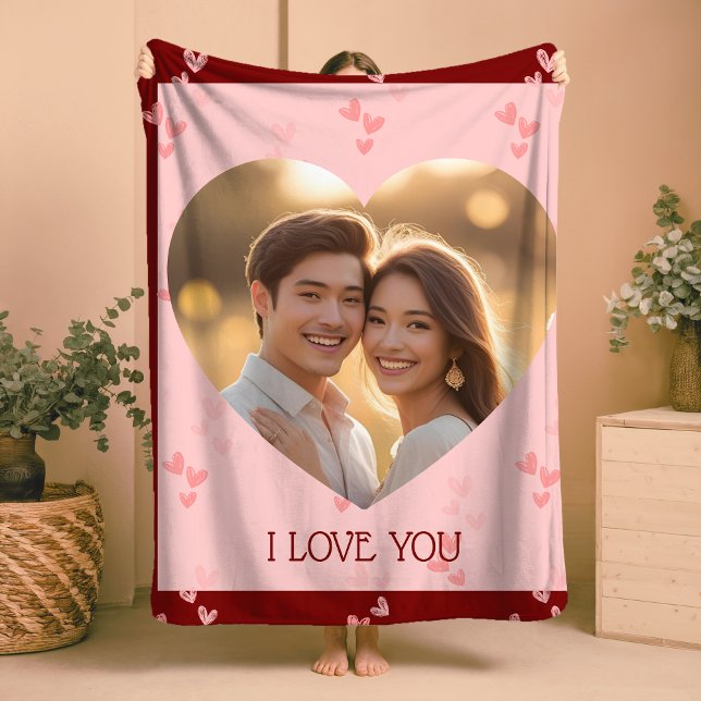 Couverture Sherpa Saint Valentin Couple Sherpa Blanket Hearts (Créateur téléchargé)