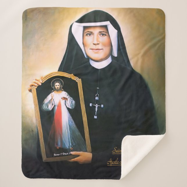 Couverture Sherpa Sainte Faustine, Divine Miséricorde (Devant)
